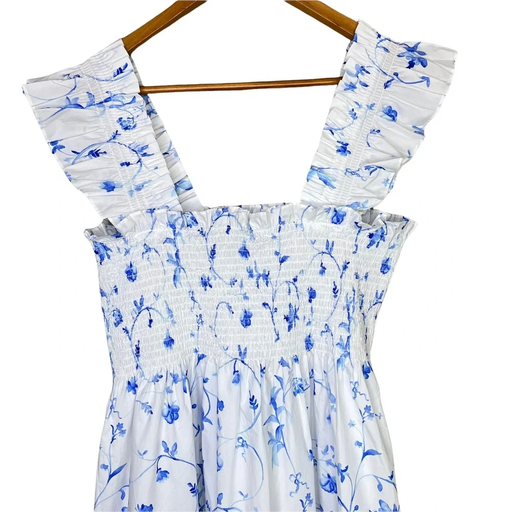 NEW Hill House Ellie Nap Dress in Blue Botanical Large - Picture 7 of 14